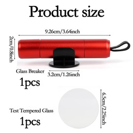 1 Pcs Automobile Safety Hammer 1 PCS Base 1 PCS Test Glass Safe Hammer for car Windows, Safe Hammer, safehammer，Glass Breaker is car Escape Tool for Rescue/Disaster/Escape