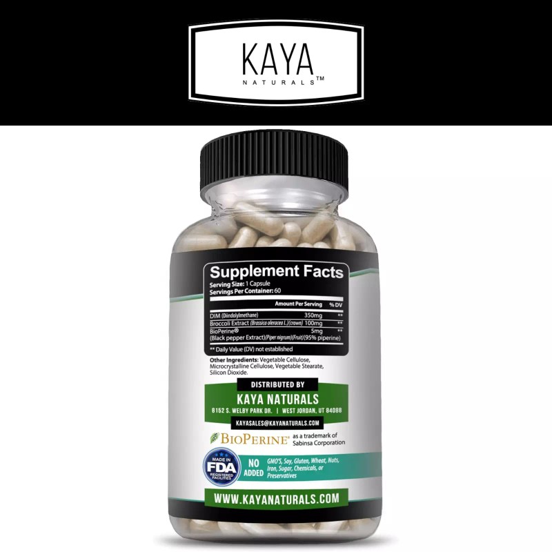 DIM Ultra Supplement 60ct, With Bioperine, Premium Hormonal Support Formula