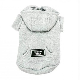 Pet Autumn/Winter Fleece-Lined Hoodie Winter Gray-S