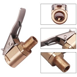 CGEAMDY Set of 2 Car Valve Lever Connectors Air Chuck, Brass Tyre Valve Air Pump Clip, Compressed Air Tyre Inflation Nipple, Car Compressed Air Valve Connector Tyre Valves (30 x 7.3 mm)