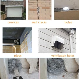 Steel Wool Mice Control Pads Steel Wool Rodent Barrier Kit Steel Wool for Rodent Control Gap Blocker Fill Fabric for Holes Holes/Siding/Pipeline/Vents 2 Pack