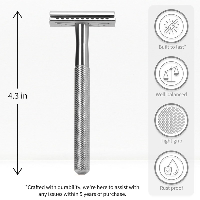 Bambaw Double Edge Safety Razor for Men & Women, Metal