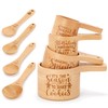 Christmas Wooden Measuring Cup and Spoon Set with Festive Designs