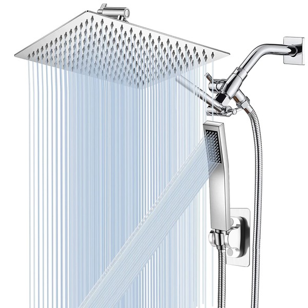 All Metal 12'' Rain/Rainfall Shower Head with Handheld Spray Combo,