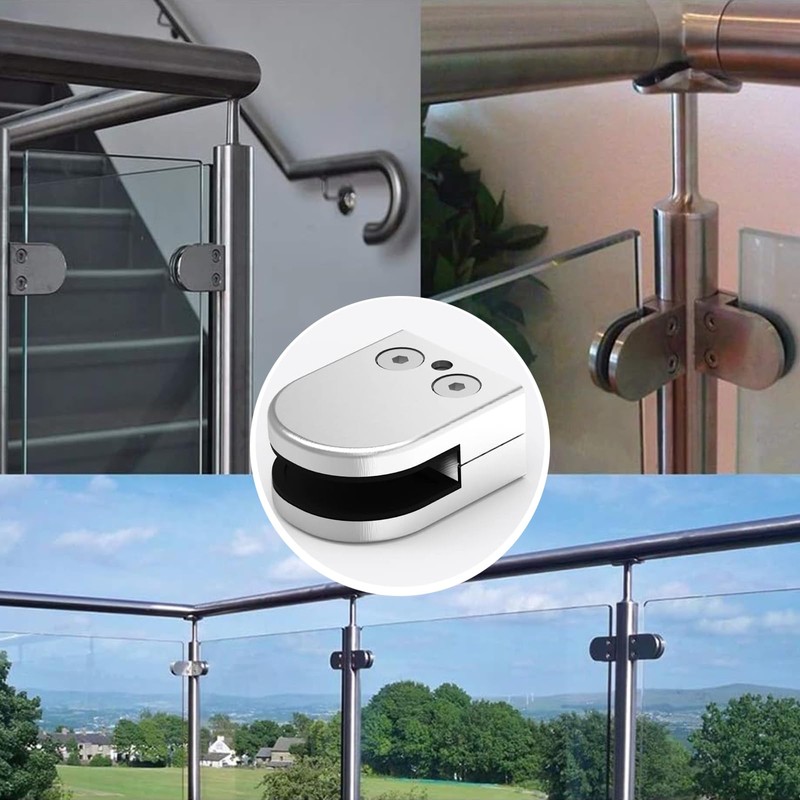 Toolzia 8 PCS Stainless Steel 304 Glass Clamps, Adjustable 8-10mm