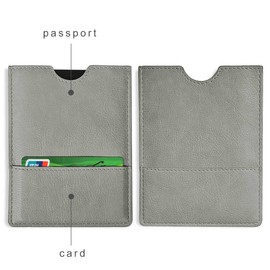 XEYOU Passport Holder Cover - Ultra Slim Premium Vegan Leather Travel Wallet Case Cover (Grey)