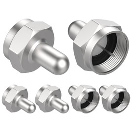 Aifeier ET 6-Pack F-Type 75 Ohm Terminator Caps, Coaxial Cable Adapters Connectors Cap F Type Male Plug Protective Cover for Ports on Splitter, AMP, Coaxial Cable, TV Antenna, Wall Plates, Booster