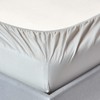 HOMESCAPES Percale Fitted Sheet Silver Grey 160 x 200 cm,