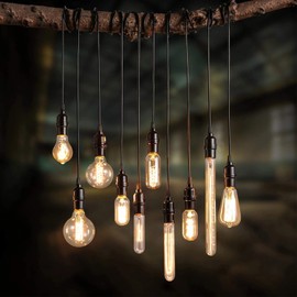 E26 E27 Light Sockets, 8 Packs Edison Period Retro Style Pendant Lamp Holder, DIY E26 E27 Medium Screw Light Holder, Maximum Wattage 100W Heat Resistant Up to 80℃ Fire Resistant