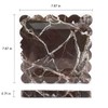 Kesoniku Square Marble Decorative Tray with Scalloped Edge, Luxury Natural