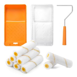 Mister Rui Paint Roller Sleeve Pack of 16, 4" Mini Rollers for Wood, Painting and Renovating Projects of Small Areas, Used with Most Paints and Stains