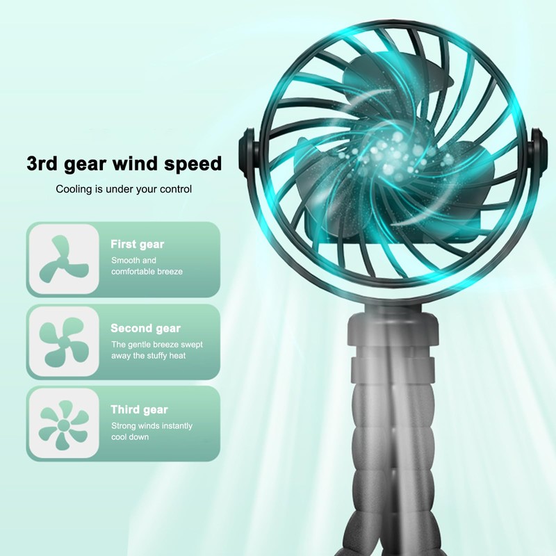 xinyee Portable Handheld Fan Flexible Octopus Tripod Desktop Fan Baby
