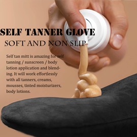 VANERIA Sunless Tanner Mitt,Reusable,Tanning Glove for Self Tan,Soft and Apply Evenly Streak Free,No Stains Self Tanning Mitt Applicator(Black)