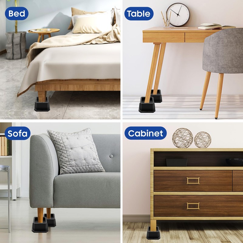 MixDora Bed Risers 2 Inch Furniture Risers Square Chair Risers