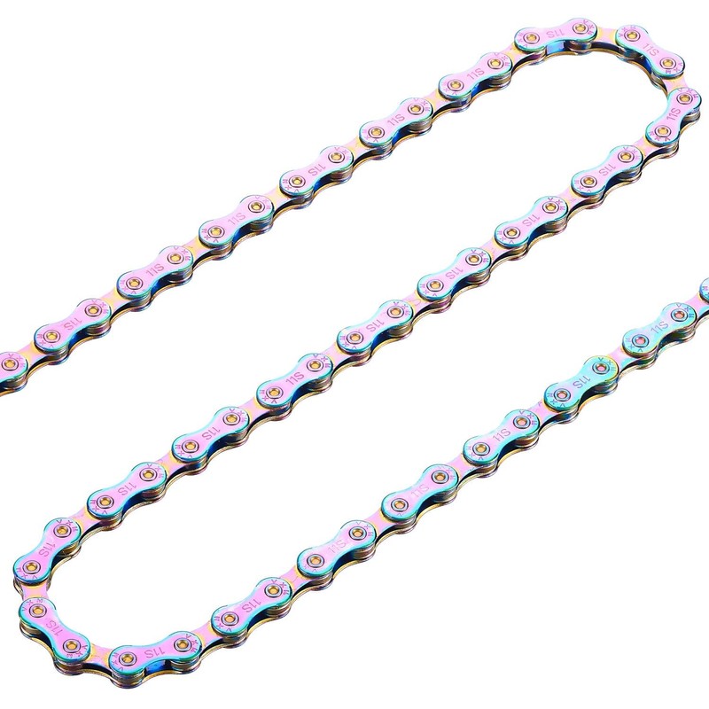 YBEKI Bicycle Chain 11-Speed Colour Bicycle Chain 1/2 x 11/128