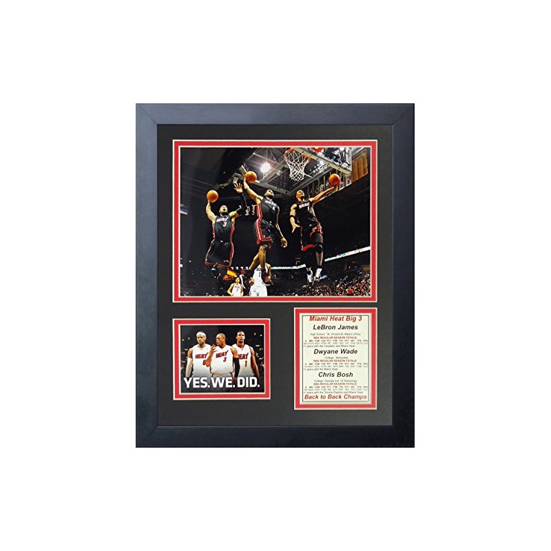 Miami Heat Big Three - Dunk 11" x 14" Framed