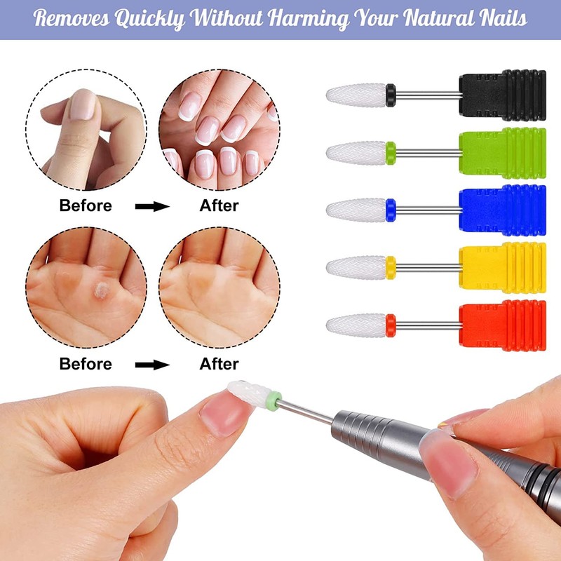 Norhogo 5 Piece Ceramic Nail Drill Set, Electric Nail Cutter