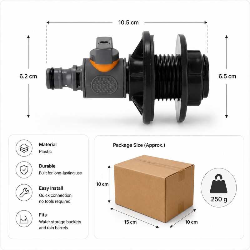 Rain Barrel Spigot Connector Kit for Water Storage – 2PCS