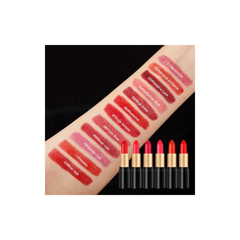 Labial Mate Vegano No Transfiere, 12H Hidratación, Alta Pigmentación