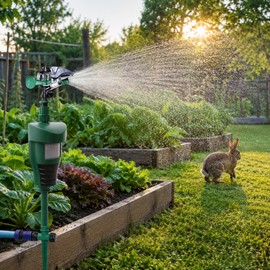 Motion Activated Animal Deterrent Sprinkler – Garden Water Jet Pest and Wildlife Repellent
