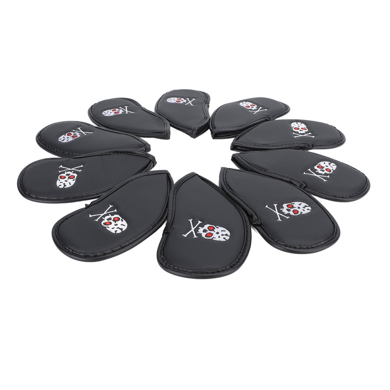 10PCS Golf Club Head Cover PU Leather Protective Abrasion Resistant
