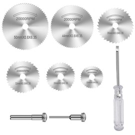 Dremel Cutting Discs Metal, Rotary Tool Accessories for Wood Plastic Aluminum Metal Stone Diamond,6 Pcs HSS Dremel Cutting Discs with 1/8" and 1/4" Round Shank Mandrels Screwdriver,Pack of 9