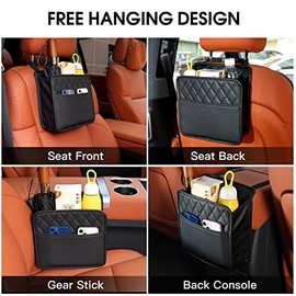 FrgKbTm Bolsa colgante para asiento de coche, soporte para documentos de coche, multibolsillo, bolsa de almacenamiento, organizador de viaje, bolsa...