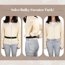 6 Pack Invisible Women Stretch Belt No Show Elastic Web Strap Belt with Flat Buckle for Jeans Pants Dresses, F-black+coffee+blue+white+khaki+grey, US Size 0-16