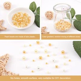 Craftdady 250 Pieces Artificial Acrylic Beads No Hole Mini Beads Round 2~4mm for Nail Art UV Resin Filler Wedding Decorations Crafts Jewelry Making Gold