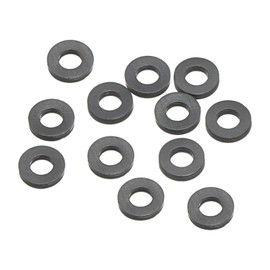 PATIKIL M2.5 Nylon Flat Washer, 12 Pack 2.5mm ID 5mm OD 1mm Thick Sealing Spacer Gasket Ring for Faucet Pipe Water Hose Fastener Bolt, Black