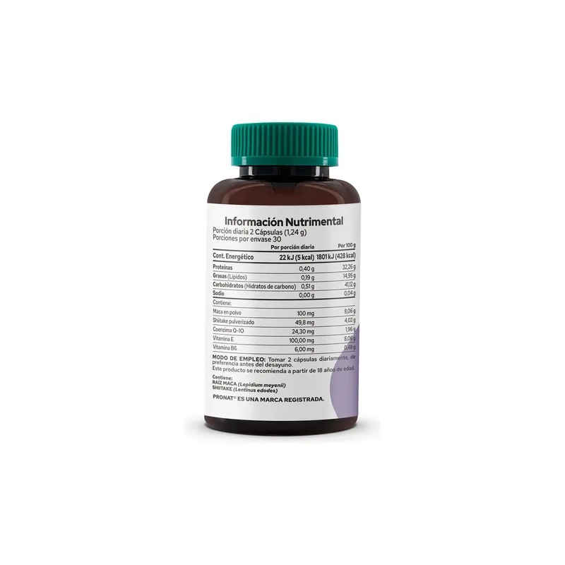 Suplemento Macashi Maca & Shiitake (60 Caps) Pronat