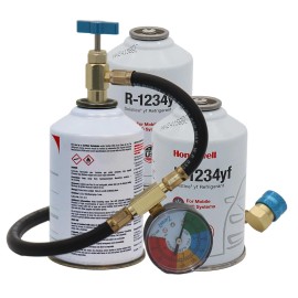 ZeroR® Refrigerant Recharge Kit | 24" HD Can Tap Gauge | 8oz R1234YF (3 Cans)