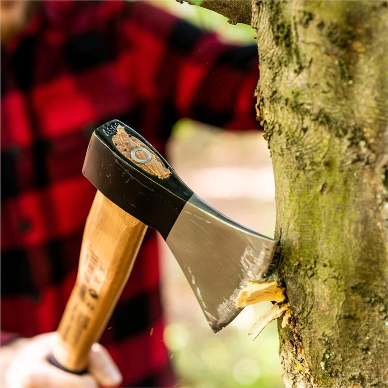 HAZET Hand Hatchet 2132-600, Double Safety Wedge, Specially Polished Sheath