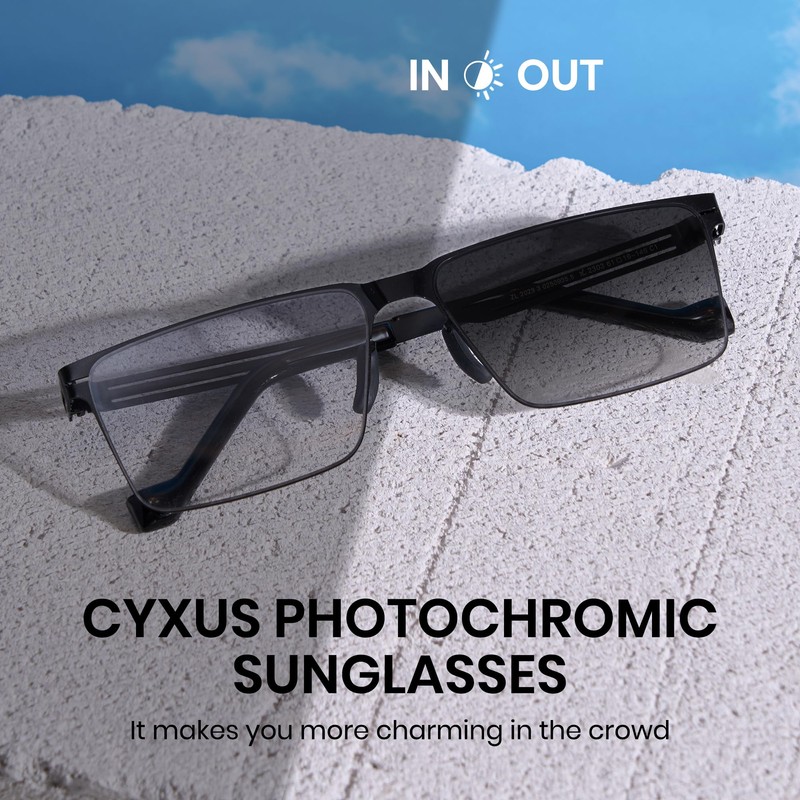 Cyxus Photochromic Glasses for Men Women UV Protection with Blue