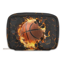 PATTERNFUL 3D Basketball Travel Toiletry Bag for Kids, Cute Small Makeup Pouch for Boys Girls, Waterproof Wash Bag Cosmetic Weekender Bag Toddler Traveling Toiletries