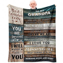 vxdrzgt Christmas Grandpa Gifts Blanket 60 x 50 inch - Xmas Gifts for Grandpas - Grandfather Gifts for Christmas - Grandpa Gifts from Granddaughter/Grandson/Grandkids