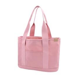 Women's Medium Handbag Canvas Satchel Tote Bag Shoulder Bag Shopper for Books Everyday Work, Pink L