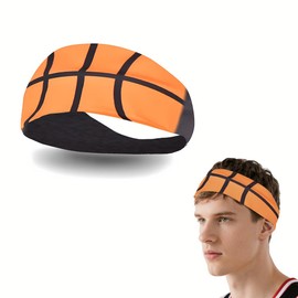 Basketball Headbands for Women Wide Basketball Sports Sweatbands Basket Ball Headband Non Slip Hair Bands Warp Running Cycling Yoga Workout Hairband Headbands Hair Accessories for Girls