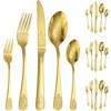 Vilihkc Unique engraved pattern design Silverware Set,20 Piece Stainless Steel