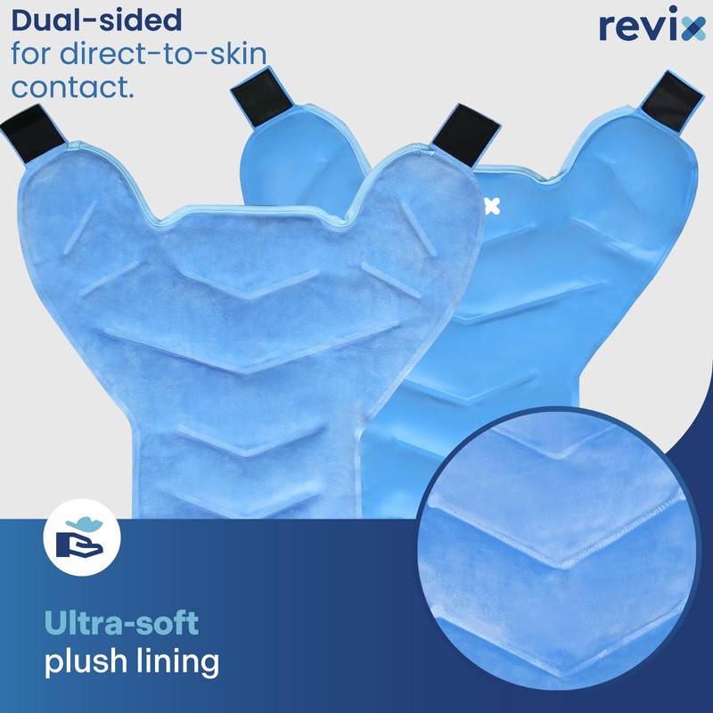 REVIX Large Ice Pack for Shoulder and Back with Straps,
