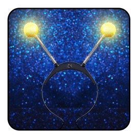 Sixexexy Light Up Alien Headband LED Martian Hair Band Antenna Hair Accessories for Women (Gold, One Size)