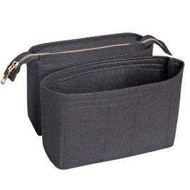 Soyizom Felt Bag Organizer Insert Bag in Bag for Tote Bag with 2 Packs Fit in The Neonoe and Other Bucket Bags-Black