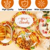 50PCS Thanksgiving Oval Paper Plates Large 11” Disposable Fall Party
