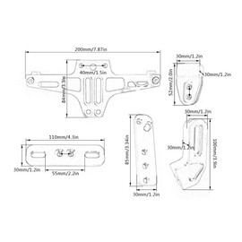 Karun Universal Motorcycle CNC License Plate Holder Bracket for Duke 125 200 390 690 Suzuki (Black)