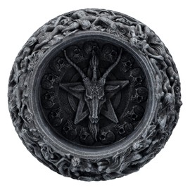 Figuren Shop GmbH Crystal Ball Holder - Baphomet & d Souls 13.5 cm Black - Fortune Telling, Gothic, Ball Holder, Stand, Stand