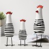 3Pcs Mediterranean Style Wooden Carved Chicken Set Collectable Figurine Showcase