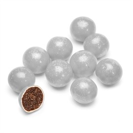 NY SPICE SHOP Sixlets Candy Bulk Christmas Decorations - 1 Pound Silver Shimmer Sixlets Chocolate Christmas Sprinkles - Sixlets Pearl Christmas Décor Gifts - Sixlets Old Fashioned Christmas Candy Treat