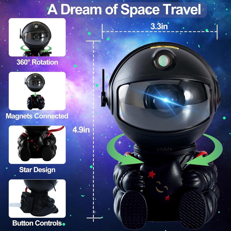 Astronaut Galaxy Star Projector, Galaxy Light Projector, Space Planetarium Projector,
