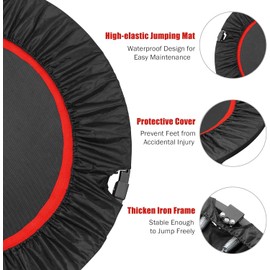 HYD-Parts 40" Mini Trampoline for Adults and Kids Exercise Rebounder Trampoline with Adjustable Bar Fitness Trampoline Indoor & Outdoor, Max Load 330lbs