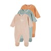 Vertbaudet VERTBAUDET3-Pack Baby Velvet Romper Basic Oeko-Tex, camel